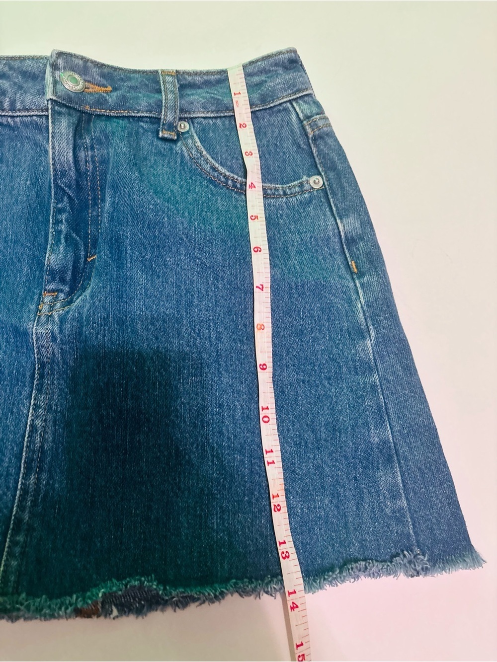 Topshop Blue Denim A-Line Mini Skirt - Picture 3 of 4